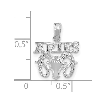 14k White Gold ARIES Zodiac Charm