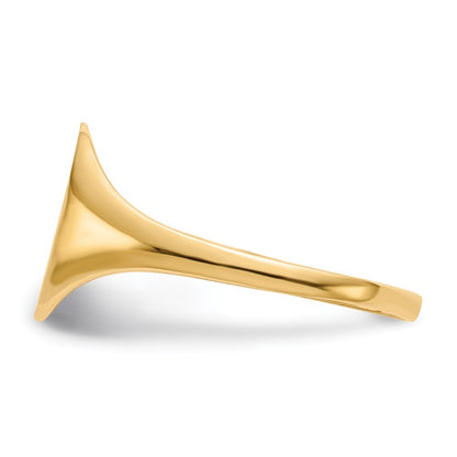 14k Yellow Gold 10.0x8.5mm Closed Back Signet Ring