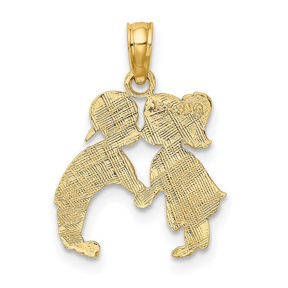 14k Yellow Gold Kissing Boy and Girl Charm