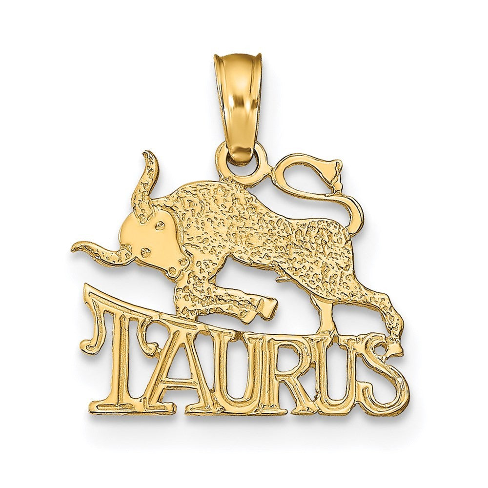 14k Yellow Gold TAURUS Zodiac Charm