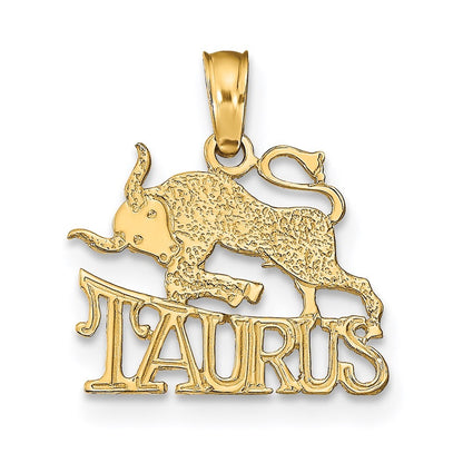 14k Yellow Gold TAURUS Zodiac Charm