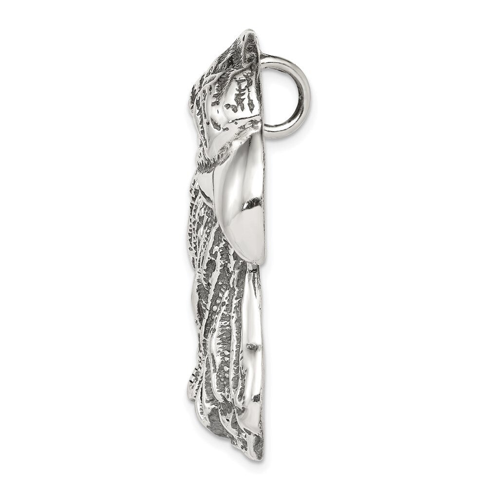 Sterling Silver Antiqued Eagle Head Pendant Holiday Gift for Women