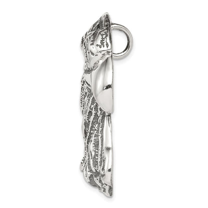 Sterling Silver Antiqued Eagle Head Pendant Holiday Gift for Women