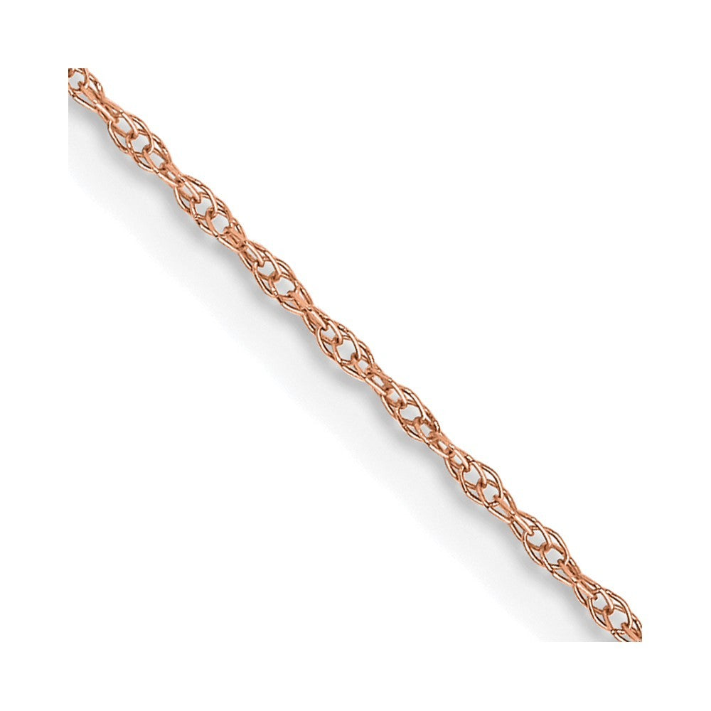 14K Rose Gold 24 inch Carded .6mm Cable Rope Chain Necklace