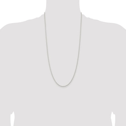 Sterling Silver Rhodium-plated 1.8mm Solid Rope Chain