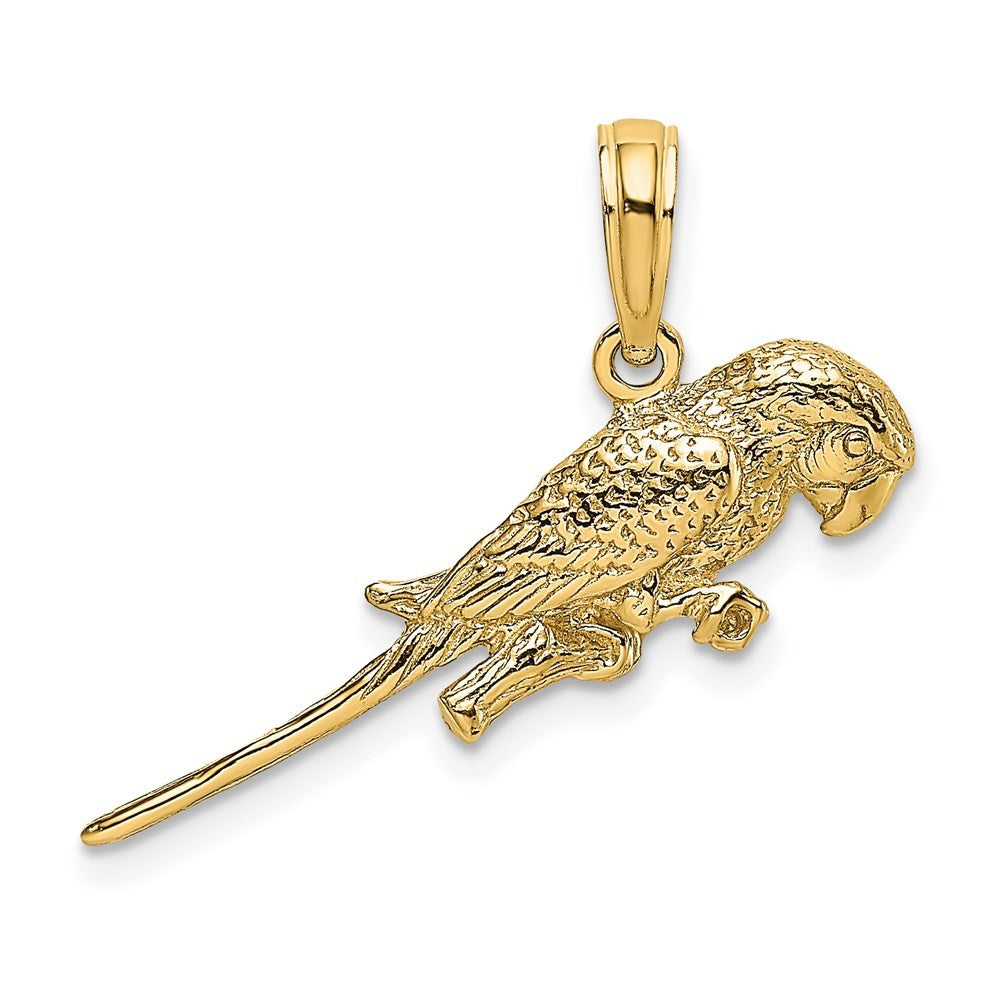 14k Yellow Gold 3-D Parrot Charm