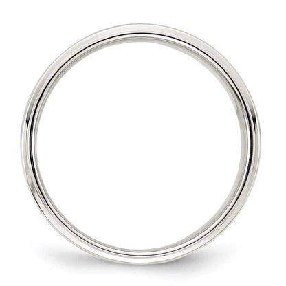 Sterling Silver 7mm Flat with Step Edge Size 9 Band Ring