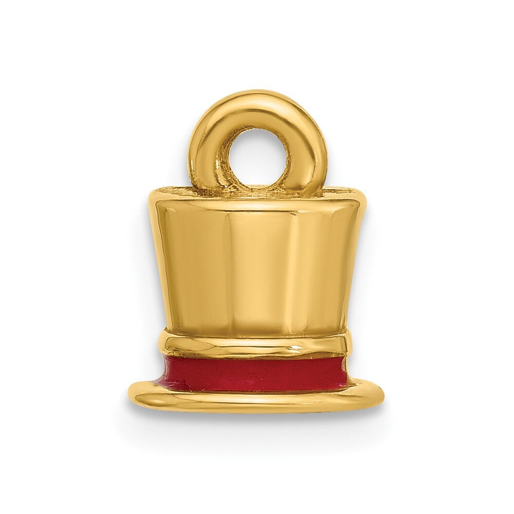 14k Yellow Gold Fancy Top Hat Charm Pendant for Women