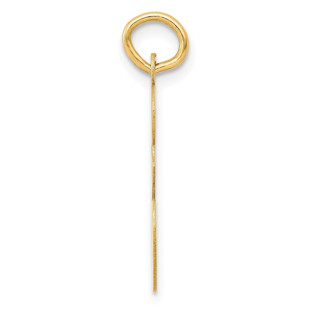 14k Yellow Gold Large Script Letter E Initial Charm Pendant for Women