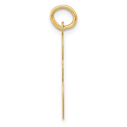 14k Yellow Gold Large Script Letter E Initial Charm Pendant for Women