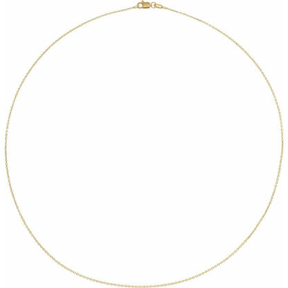 14k Yellow Gold 1 mm Diamond-Cut Cable 20" Chain Necklace Fine Gift for Women