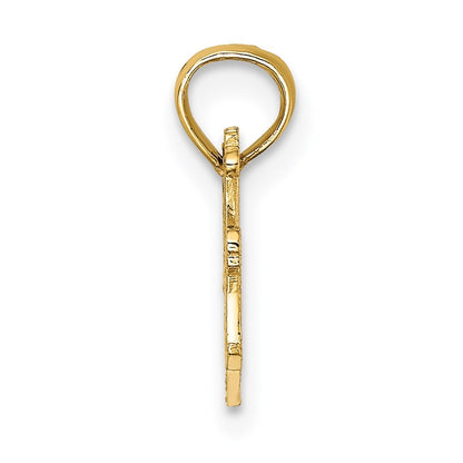 14k Yellow Gold BEST MOM with Heart Charm