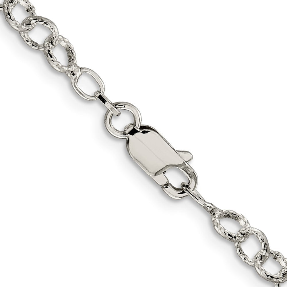 Sterling Silver 4.55mm Fancy Patterned Rolo Chain Necklace