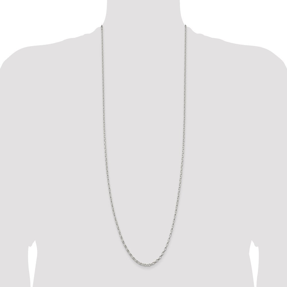 Sterling Silver 2.5mm Oval Fancy Rolo Chain