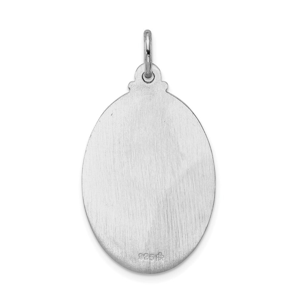 Sterling Silver Rhodium-plated Saint Christopher Medal Pendant
