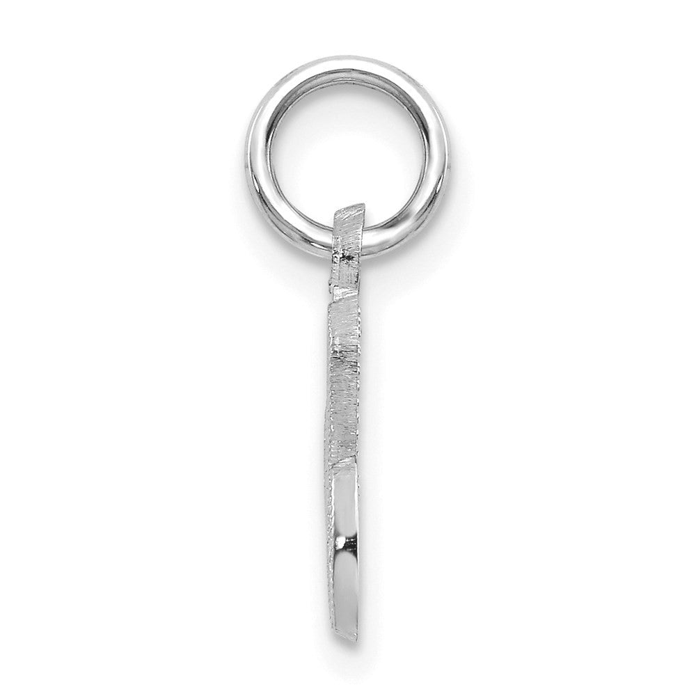 14K White White Gold Casted Script Letter C Initial Charm