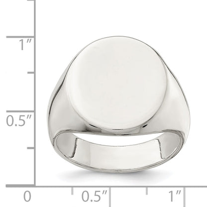 Sterling Silver 19x16mm Closed Back Signet Ring Size 9