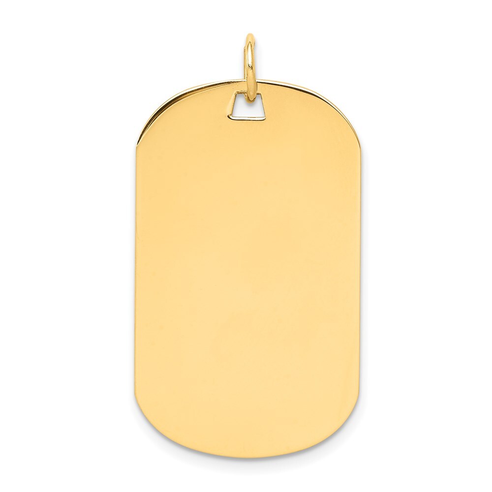 14k Yellow Gold Plain .011 Gauge Engraveable Dog Tag Disc Charm
