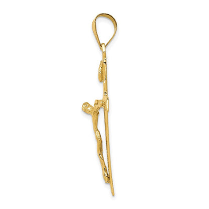 14k Yellow Gold INRI Crucifix Pendant