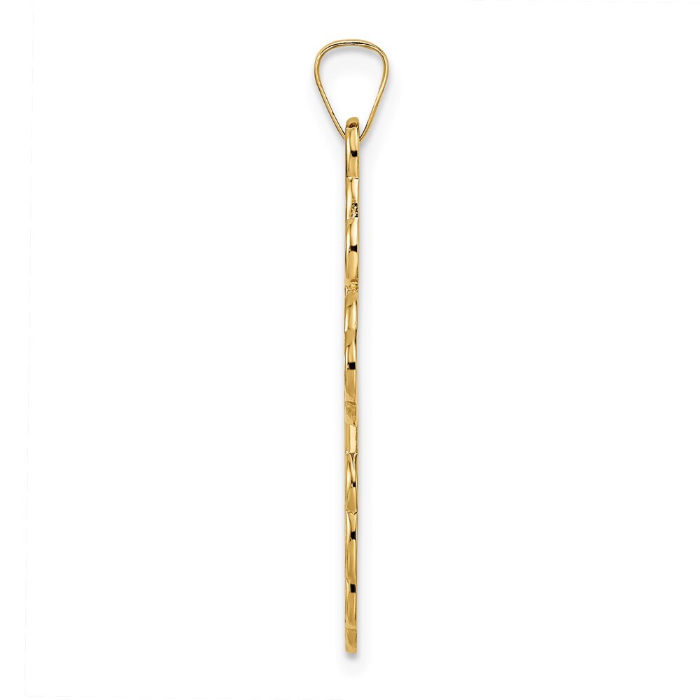 14k Yellow Gold Polished Eastern Orthodox Solid Cross Pendant for Women