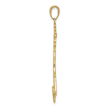 14k Yellow Gold Large Map with ITALY Pendant