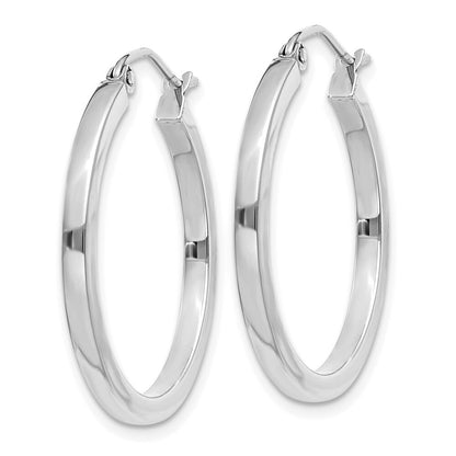 14k White Gold 2mm Square Tube Hoops Gift for Women
