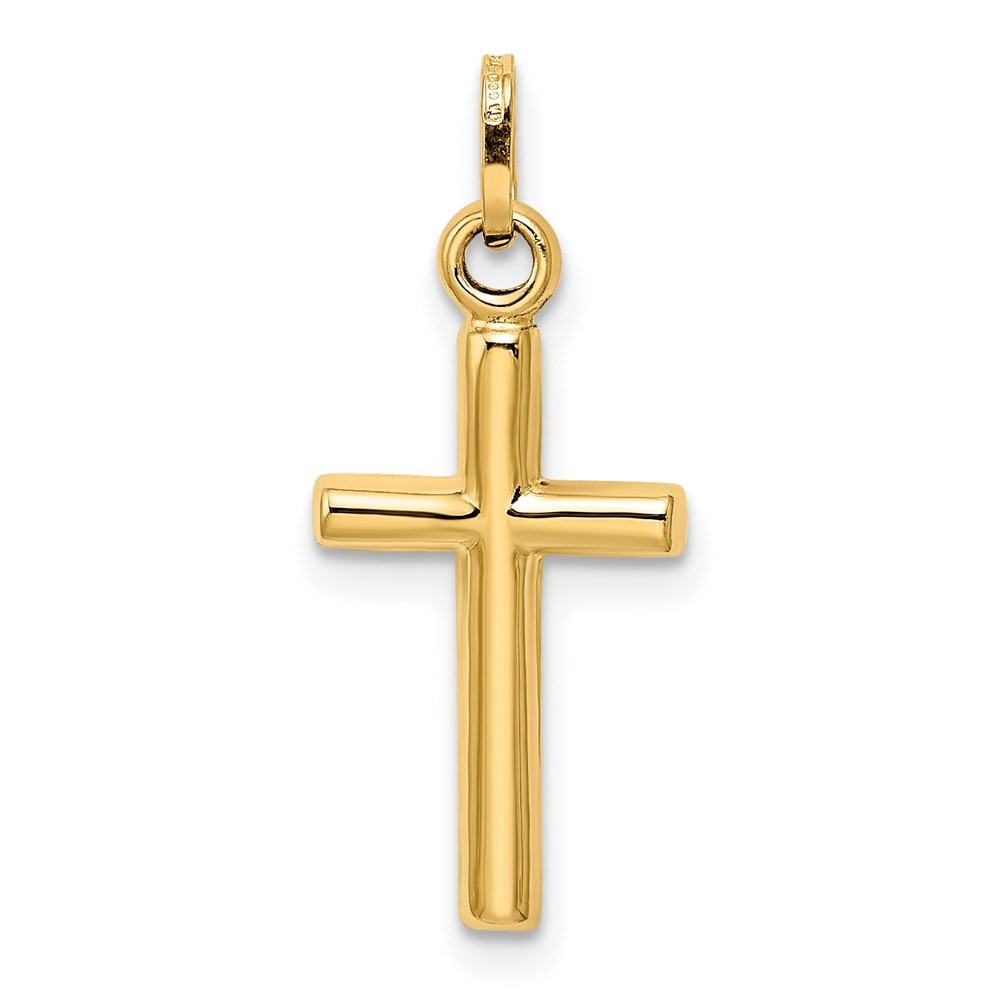 14k Yellow Gold Hollow Cross Pendant