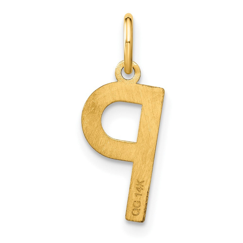 14k Yellow Gold Letter P Initial Pendant for Women