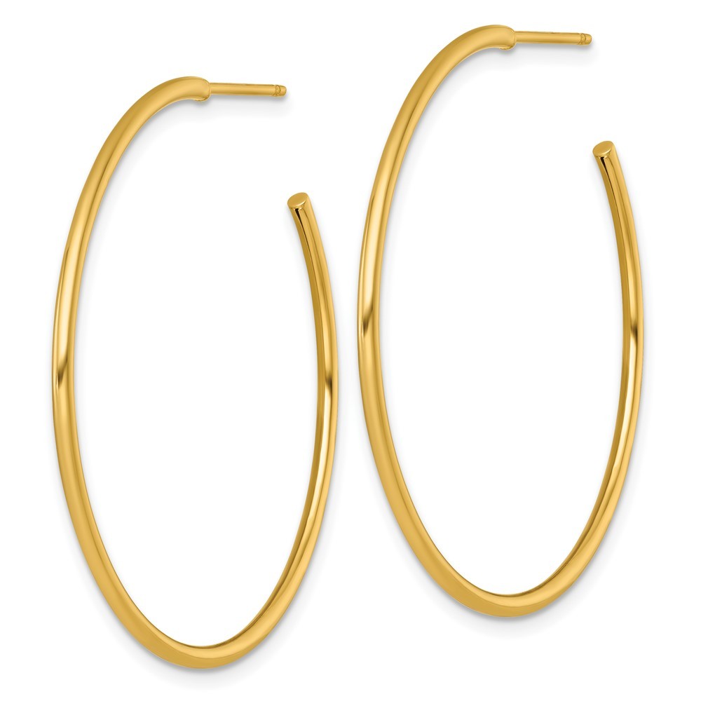 14k Yellow Gold Polished 1.5 x 40mm Solid C-Hoop Earrings