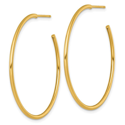 14k Yellow Gold Polished 1.5 x 40mm Solid C-Hoop Earrings