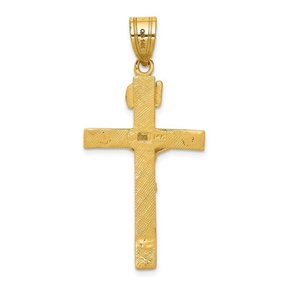 14k Yellow Gold INRI Crucifix Pendant
