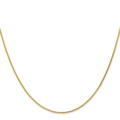 14k Yellow Gold 20 inch 1mm Diamond-cut Parisian Wheat Chain Necklace