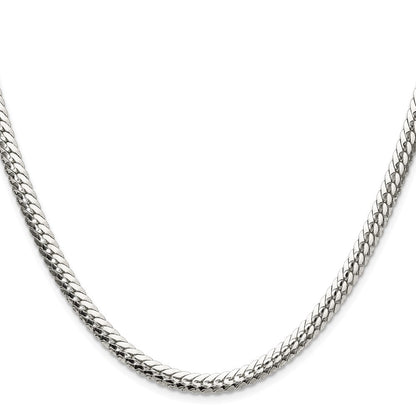Sterling Silver Polished 5.1mm Double Oval Flat Chain Necklace
