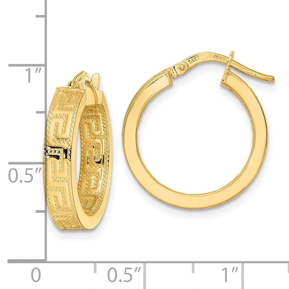 14k Yellow Gold Polished Hoop Earrings Gift for Women