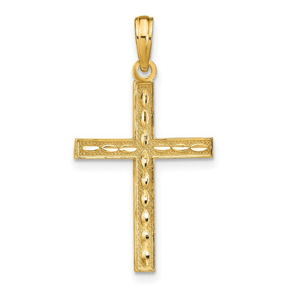 14k Yellow Gold Reversible FAITH HOPE LOVE Cross Pendant