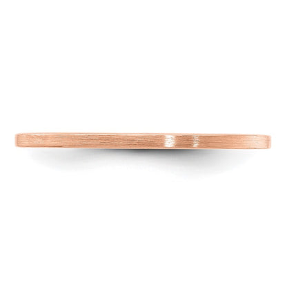 14K Rose Gold 1.2mm Flat Satin Stackable Band Size 7