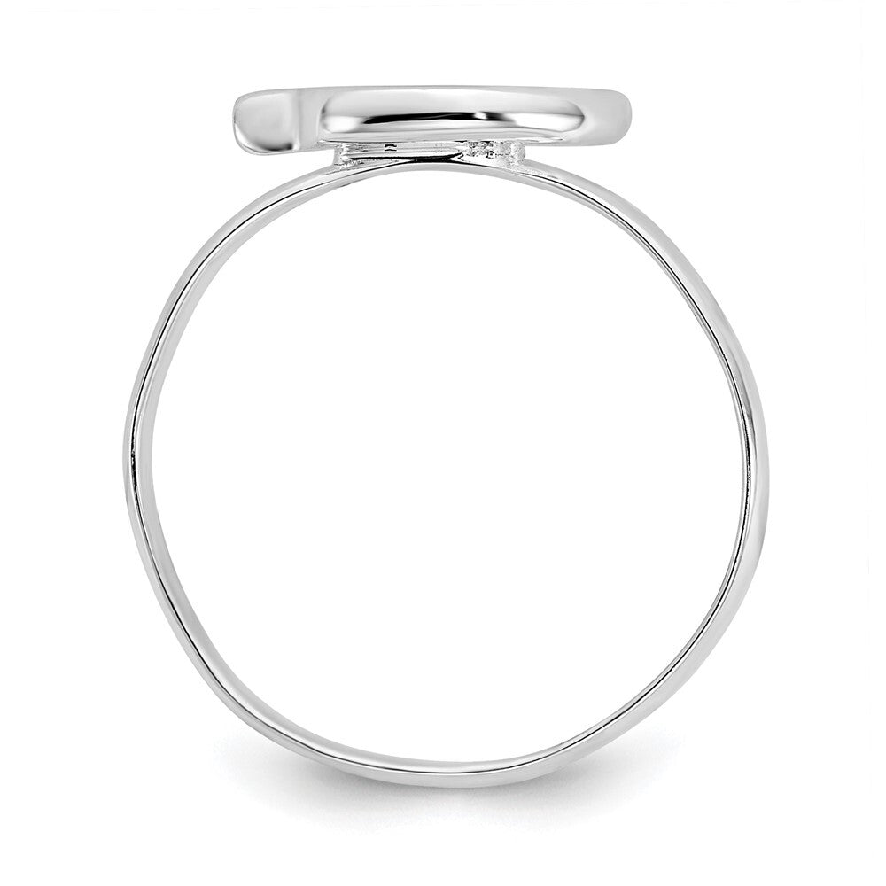 Sterling Silver RH-plated Abalone Leaf Ring Size 6