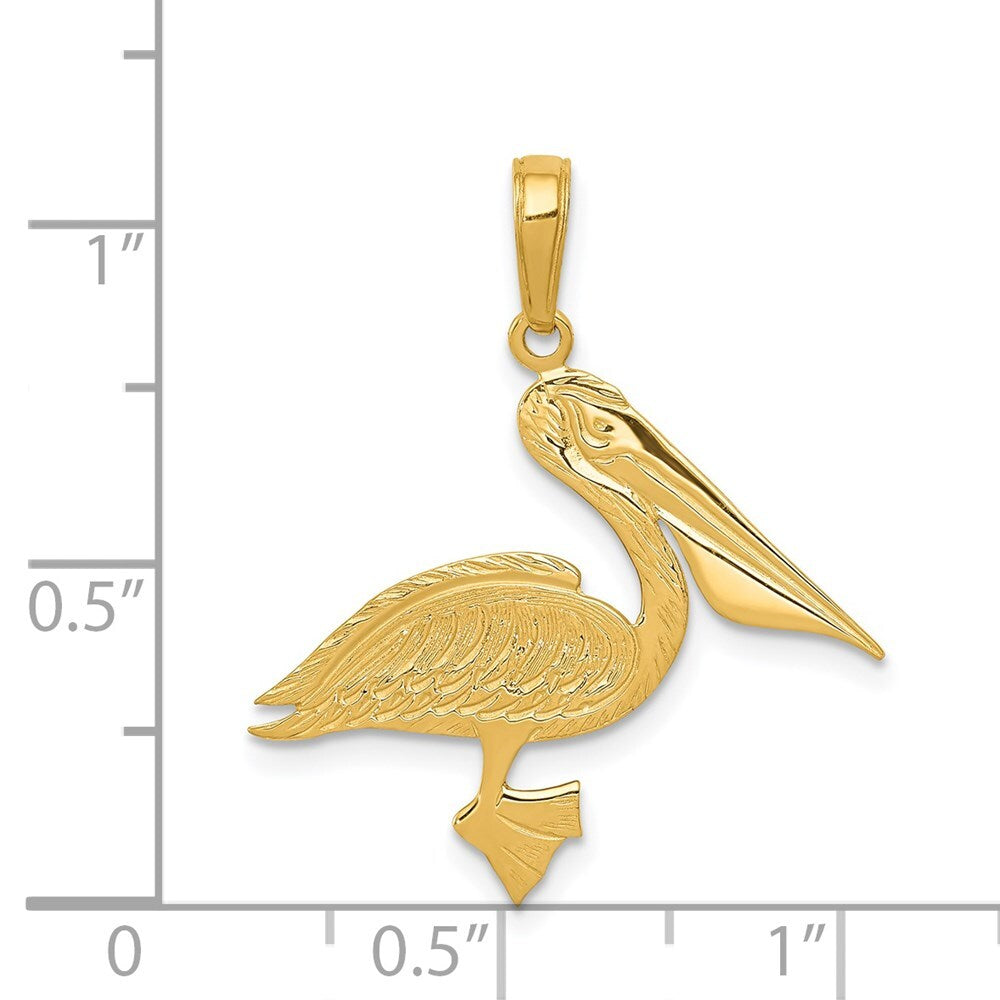 14k Yellow Gold Pelican Pendant for Women