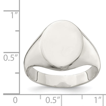 Sterling Silver 15x12mm Closed Back Signet Ring Size 10