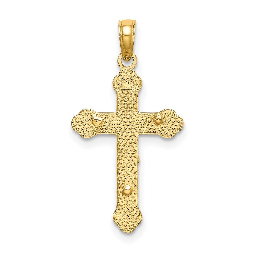 14k Yellow Gold Inri Crucifix W Scroll Tips Charm