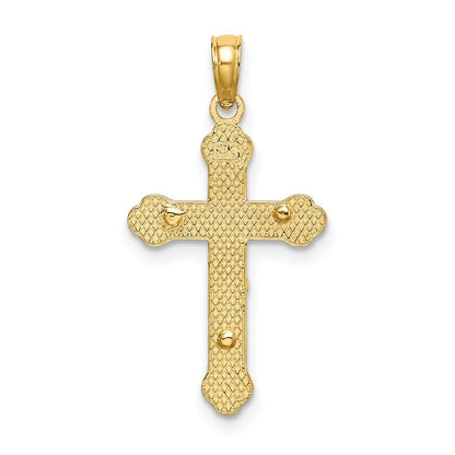 14k Yellow Gold Inri Crucifix W Scroll Tips Charm