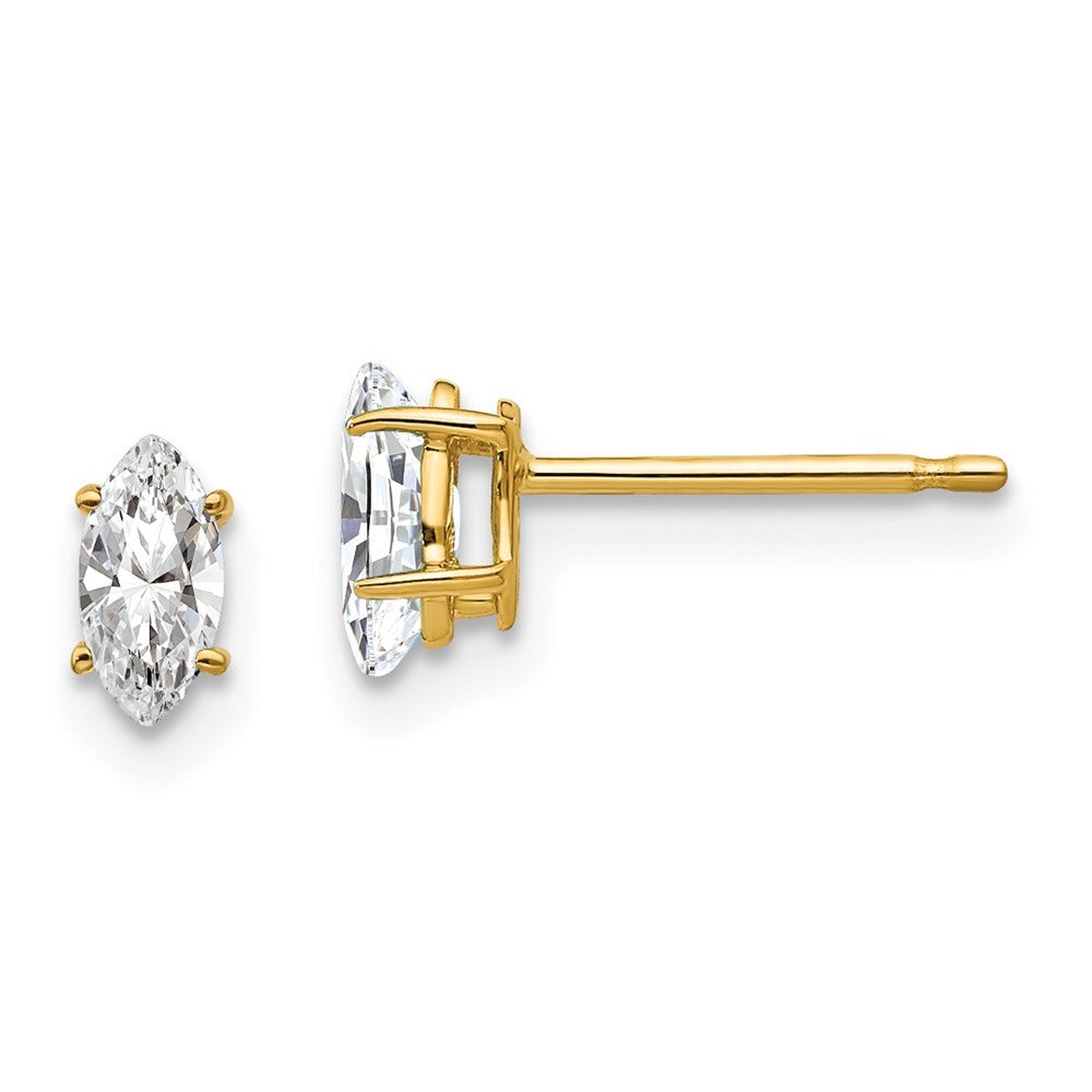 14k Yellow Gold 5x2.5mm Marquise Cubic Zirconia earring