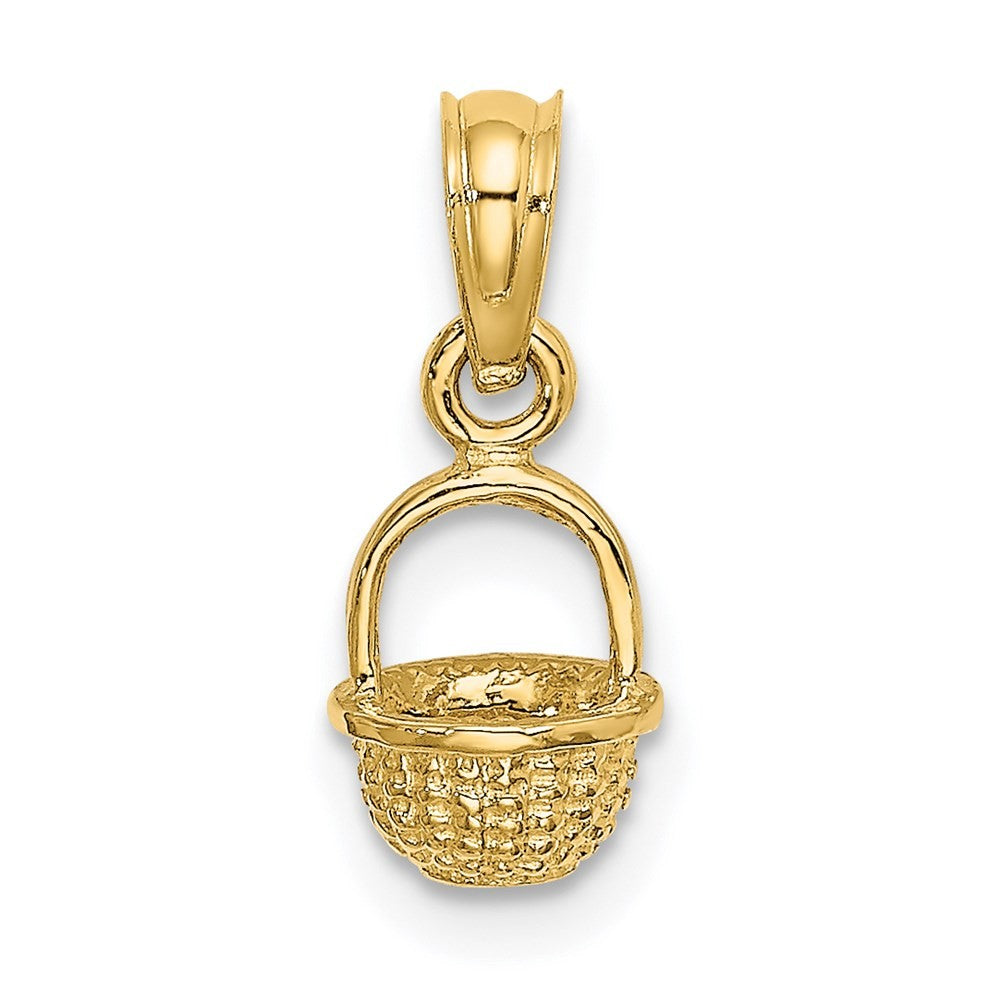 14k Yellow Gold 3-D Mini Basket Charm
