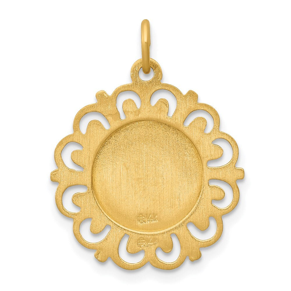 14k Yellow Gold First Holy Communion Charm Pendant for Women