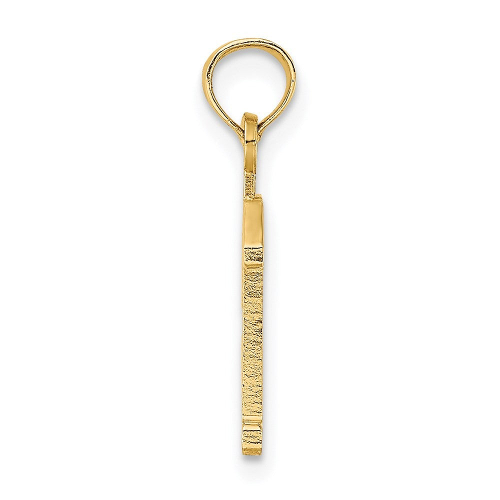 14k Yellow Gold Polished Number 13 Pendant
