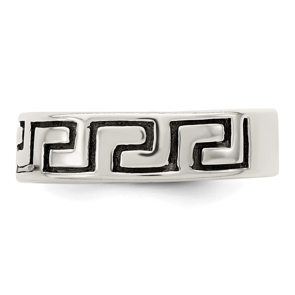 Sterling Silver Antiqued Greek Key Ring Size 9
