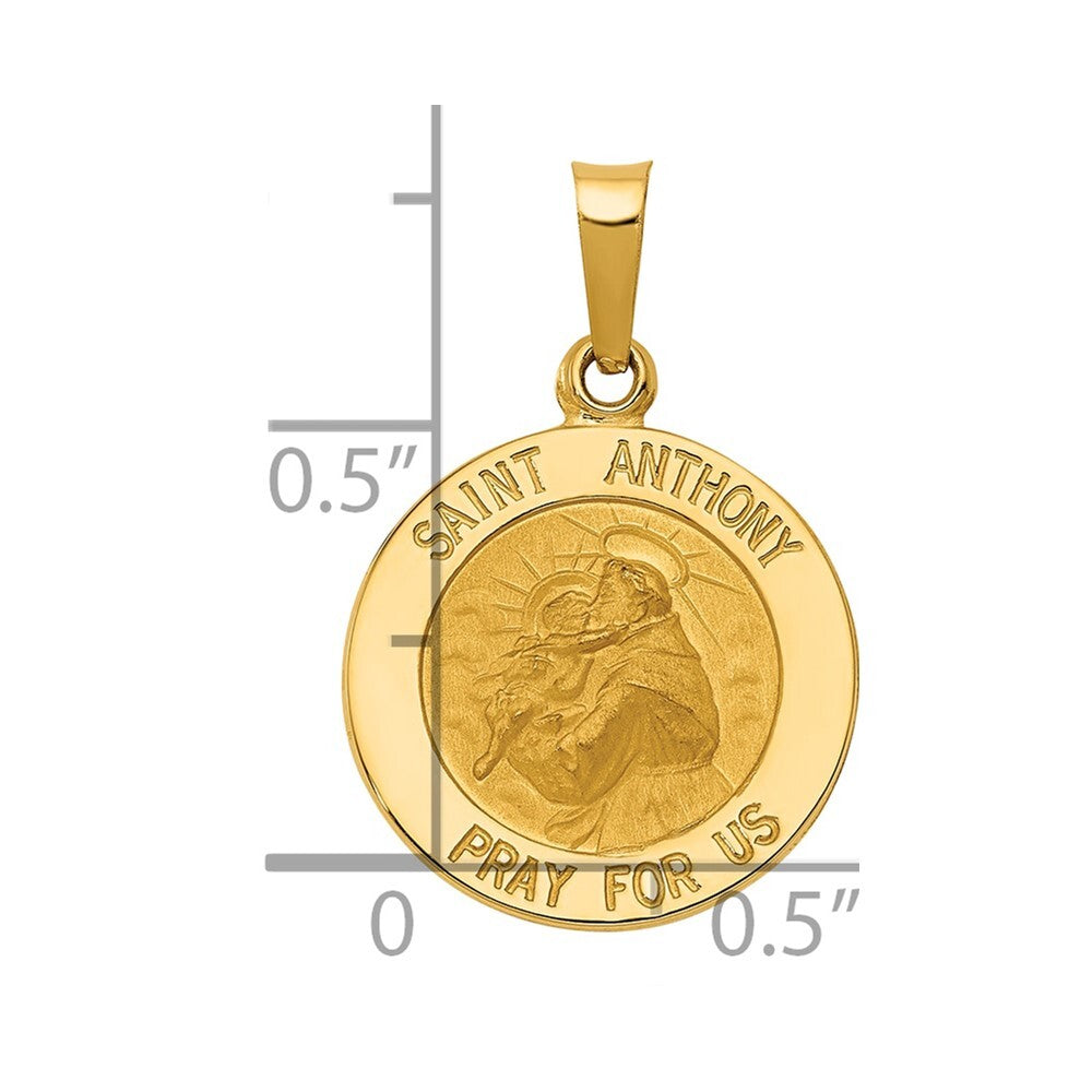 14k Yellow Gold Saint Anthony Medal Charm Pendant for Women