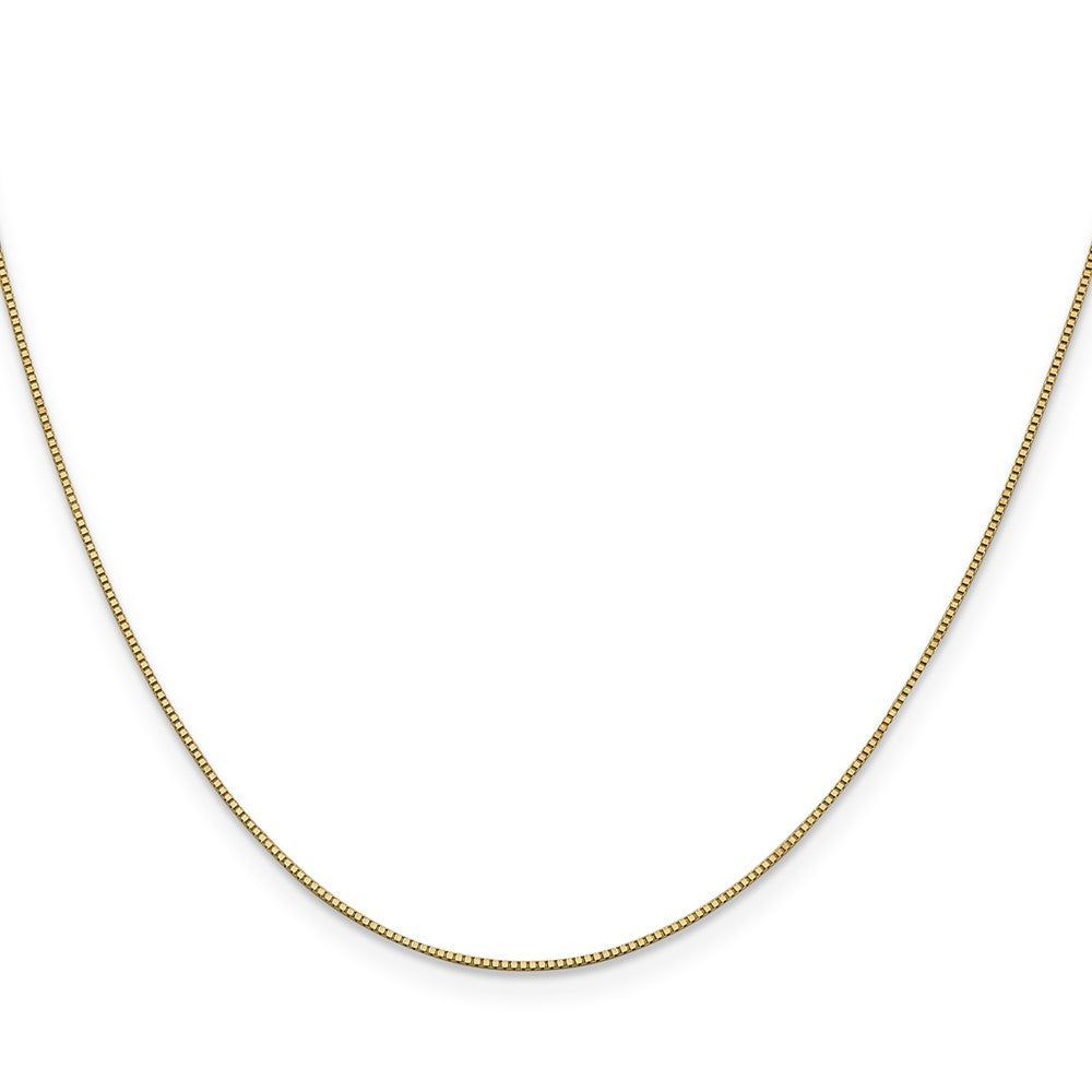 14k Yellow Gold 28 inch .7mm Box with Lobster Clasp Chain Necklace