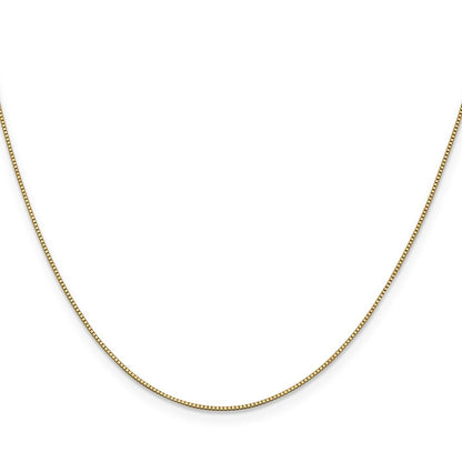 14k Yellow Gold 28 inch .7mm Box with Lobster Clasp Chain Necklace