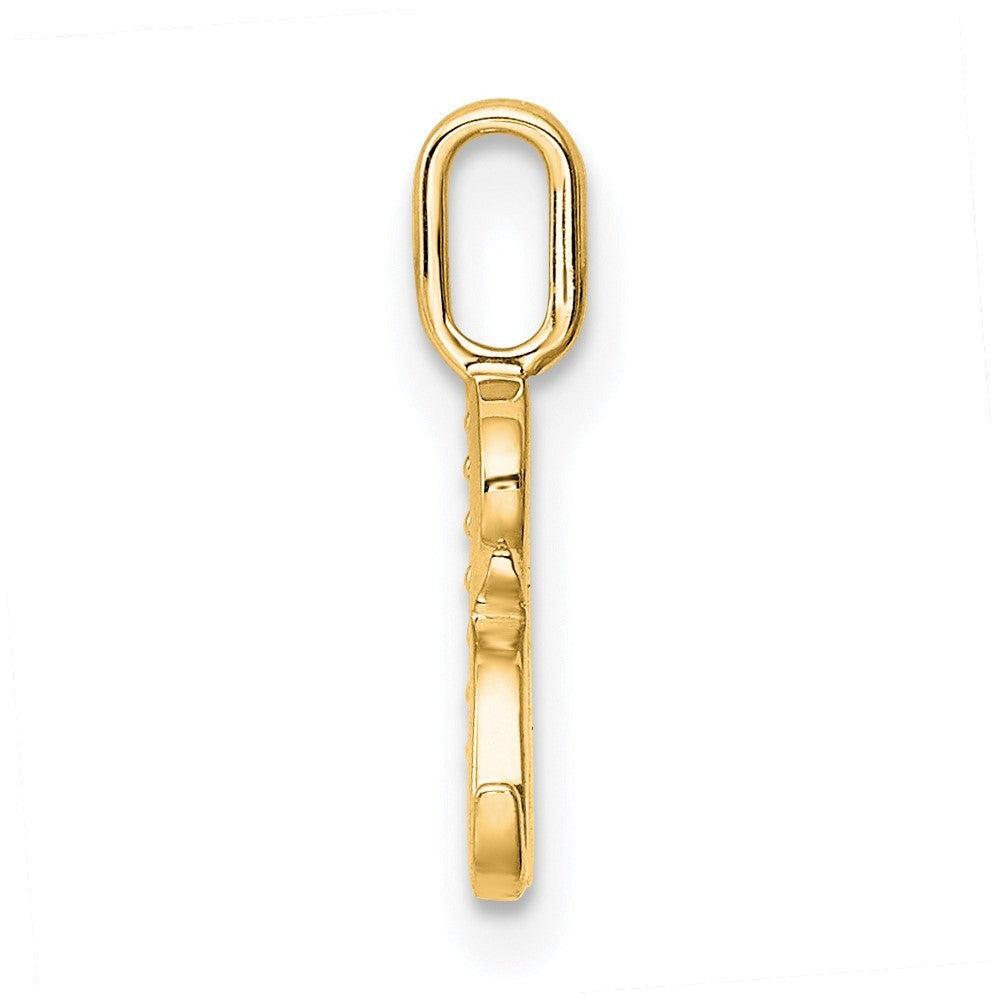 14k Yellow Gold Diamond Letter R Initial Pendant